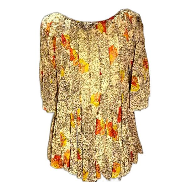 Gryphon New York Silk Semi Sheer Blouse in Vintage Leaf Sz XS/S - Picture 7 of 7